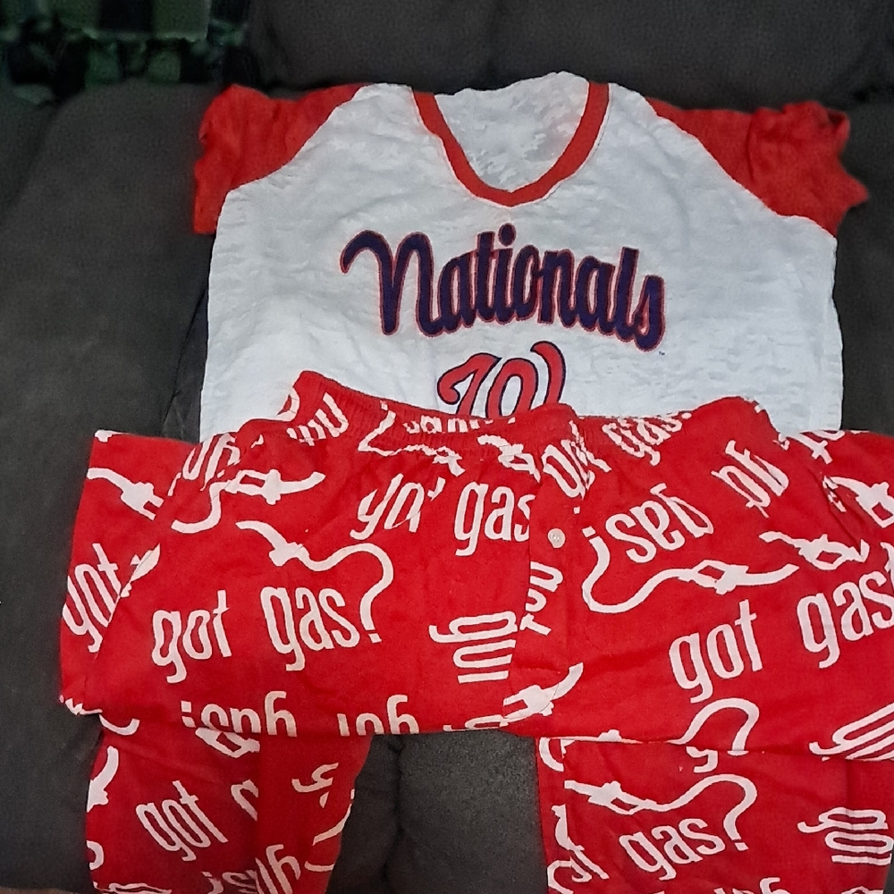 Red and White Nationals Pajama Set